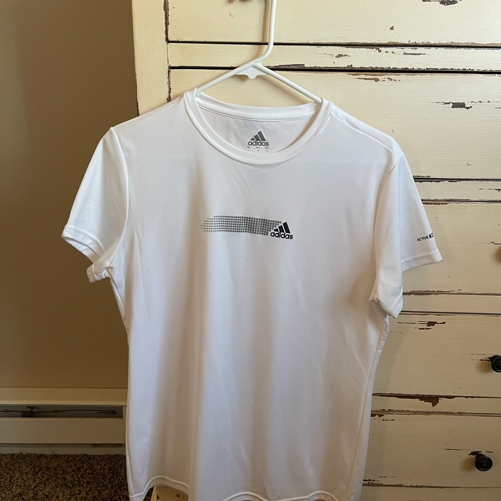 Adidas Men's White Dry Fit Short Sleeve Tee